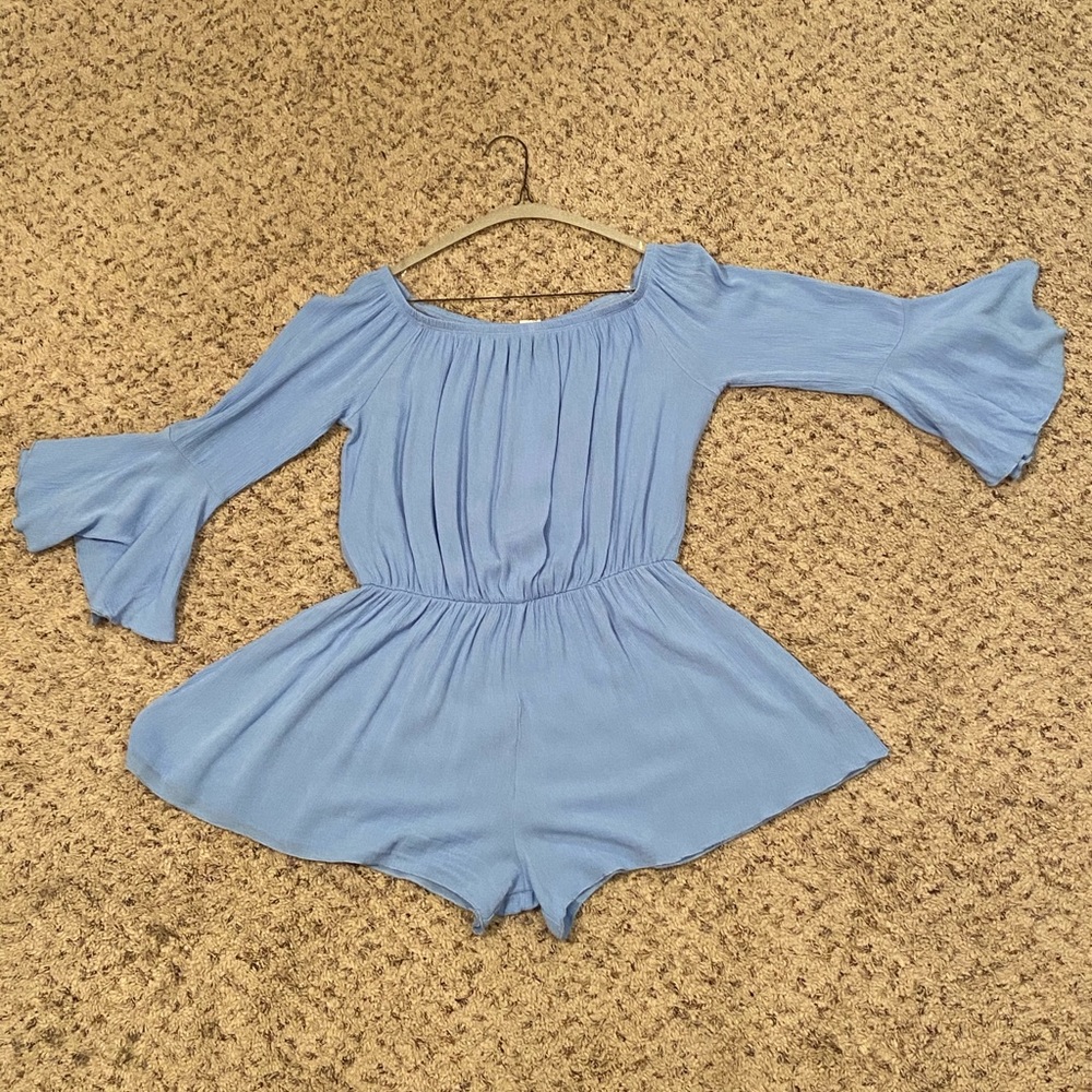 Sky Blue Shorts Romper